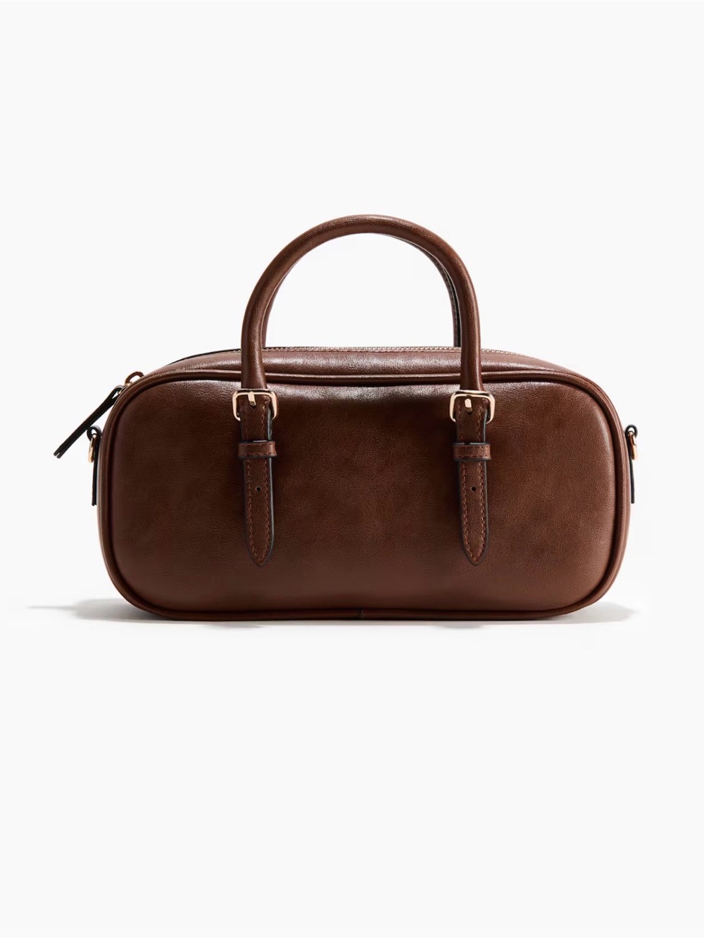 H&M Brown Leather-Look Barrel Crossbody Bag